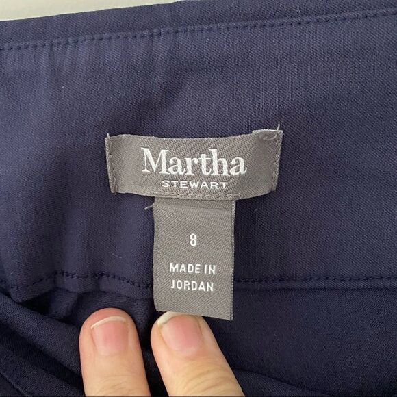 Martha Steward navy Ponte pullover slits sz 8 - Picture 3 of 6